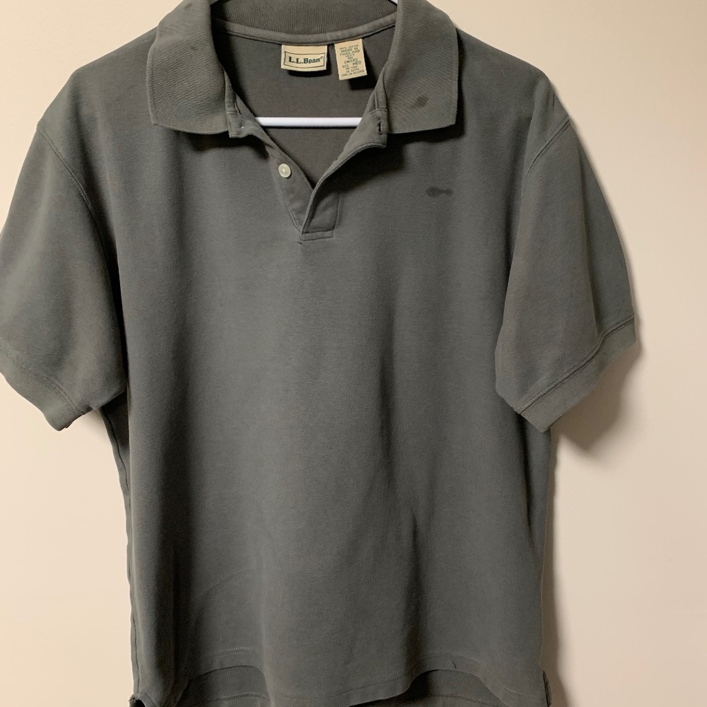 Vintage LL Bean Green Short Sleeve Polo Medium
